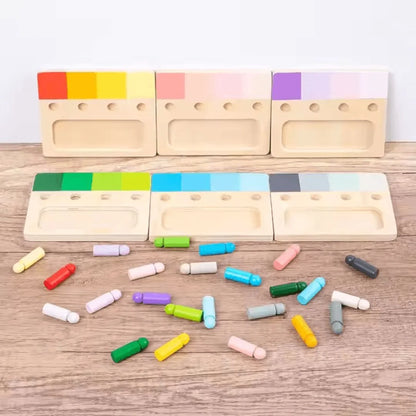 RainbowMatchers™ - Montessori-Lernbrett für Kinder ab 3 Jahren - verbessert die Feinmotorik