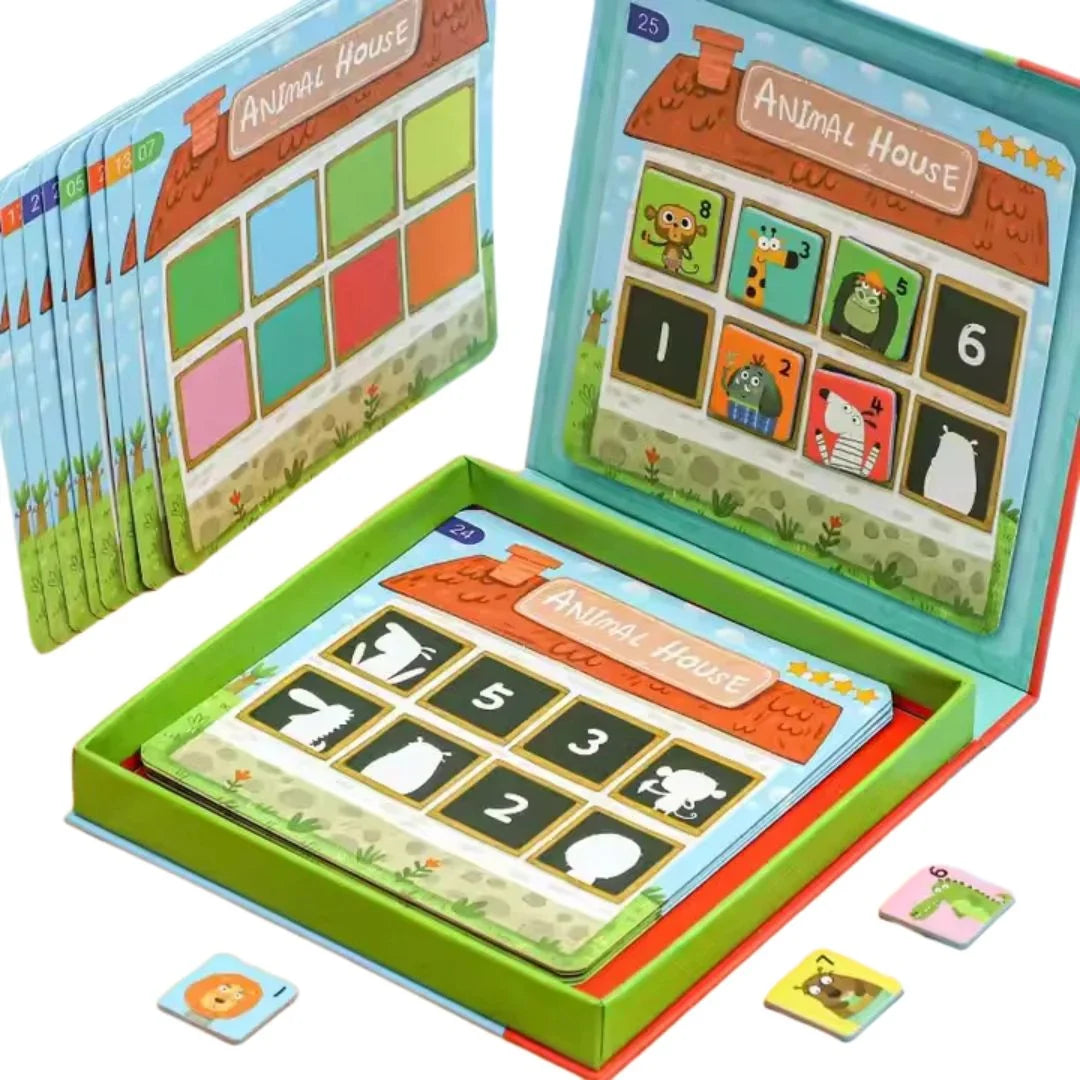 LogicPals Magnetisches Logikspiel – Montessori Tierpuzzle – Ab 4 Jahren