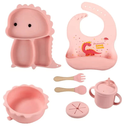 DinoDelight™ – Silikon-Geschirrset für Kinder ab 3+ – Fördert Sicheres und Spaßiges Essen