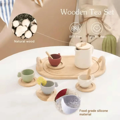 TinyTales™ – Holz Teeservice für Kinder ab 3+ – Fördert Fantasievolles Spiel