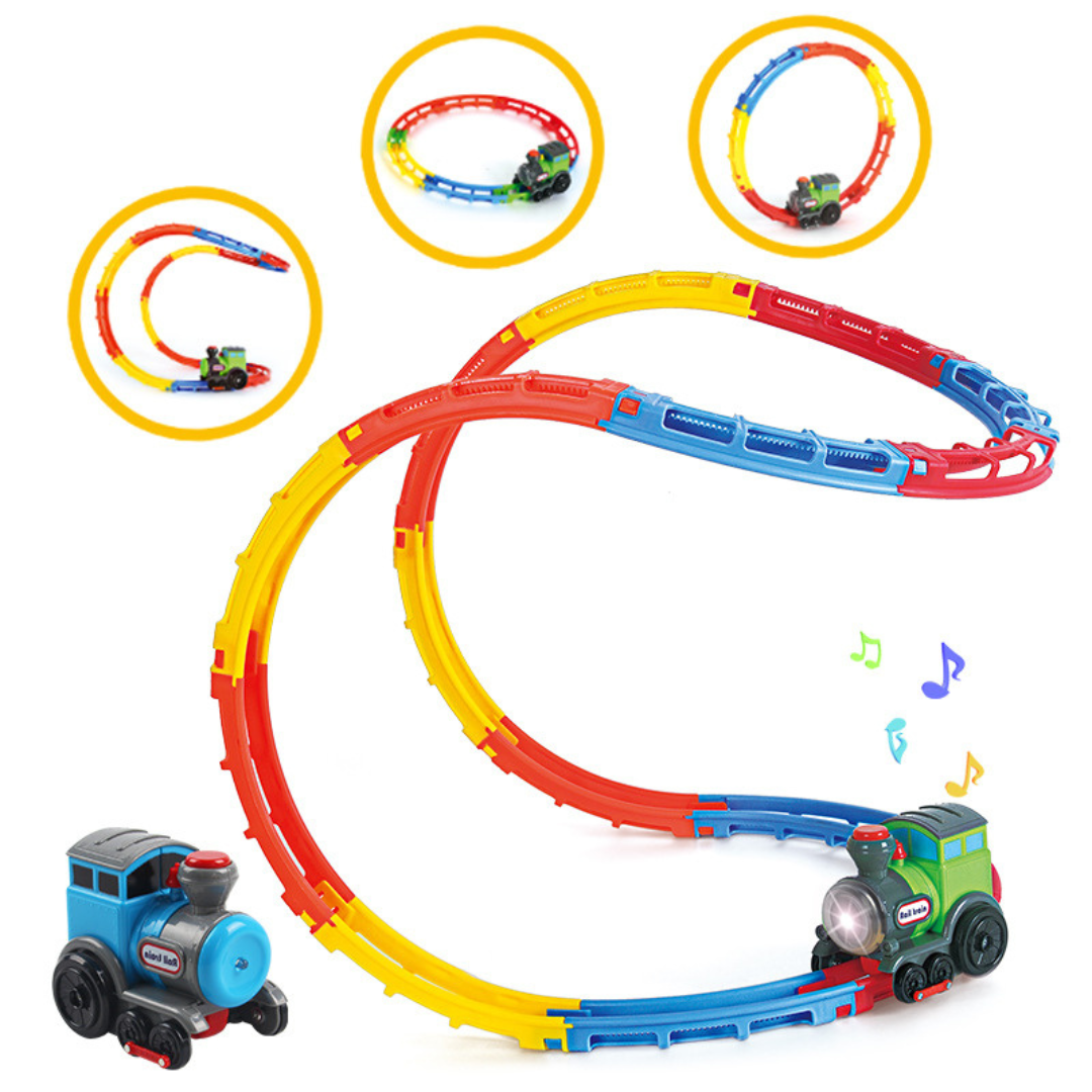 RailRush - Interaktives Spielzeug-Lokomotiv-Set mit Lichtern und Geräuschen