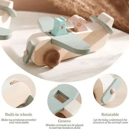 SkyCraft™ – Holzflugzeug-Spielzeug für Kinder ab 3+ – Fördert Kreativität und Motorik