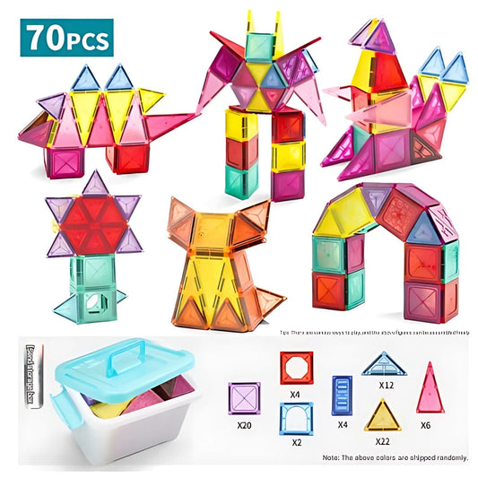MagneTiles - Pädagogisches magnetisches 3D-Bausteinset
