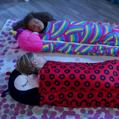 CuddleHaven - 2 in 1 Cartoon Kinder Schlafsack/Kissen