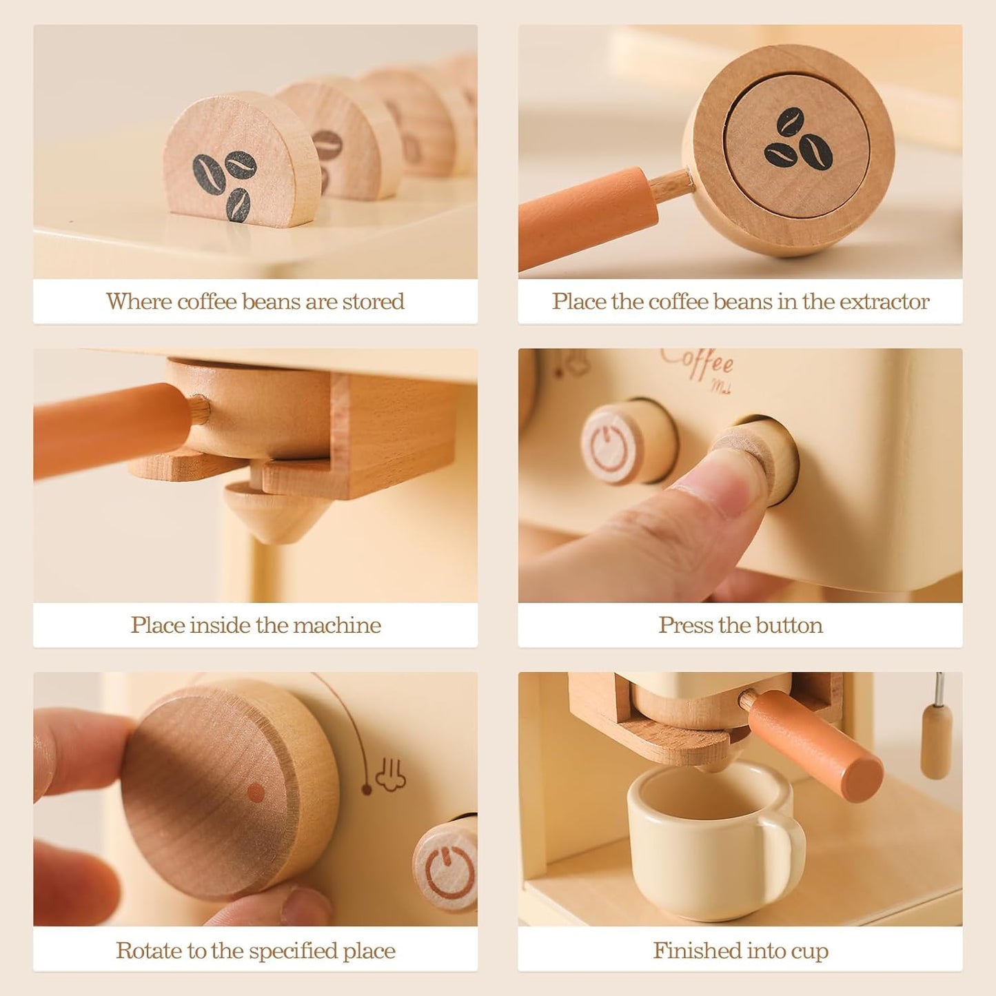 BrewBuddies Kaffee & Tee Holzspielset – Rollenspiel – Ab 3 Jahren