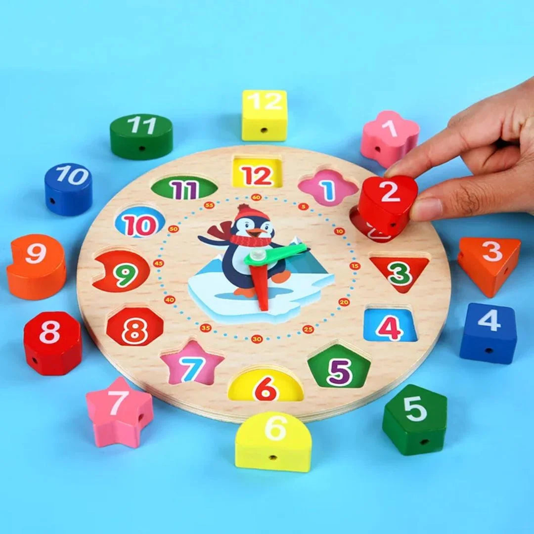TickTocky™ – Kinder Lernuhr aus Holz ab 3 Jahren | Uhrzeit Lernen