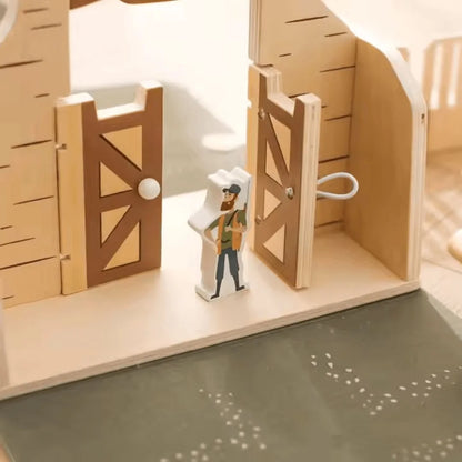 DinoQuest™ – Holz-Dinosaurierpark-Set für Kinder ab 3+ – Fördert Fantasievolles Spielen