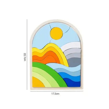 RainbowNest™ – Holzpuzzleblöcke für Kinder ab 3+ – Fördert Kreativität