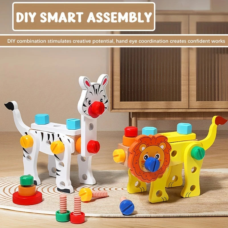 TinkerCritters – Holztierset für Kinder ab 3 Jahren – Fördert Kreativität und Feinmotorik