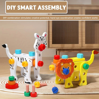 TinkerCritters – Holztierset für Kinder ab 3 Jahren – Fördert Kreativität und Feinmotorik