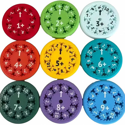 SpinSum™ – Kinder Mathe Fidget Spinner ab 3 Jahren | 9er-Set Zählen & Konzentration