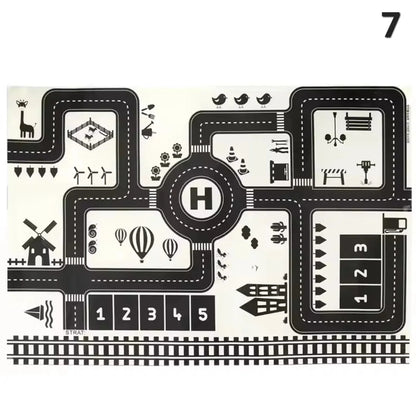 ZoomTown™ – Faltbare Auto-Abenteuer-Spielmatte-Set mit Spielzeugfahrzeugen – Ab 3 Jahren
