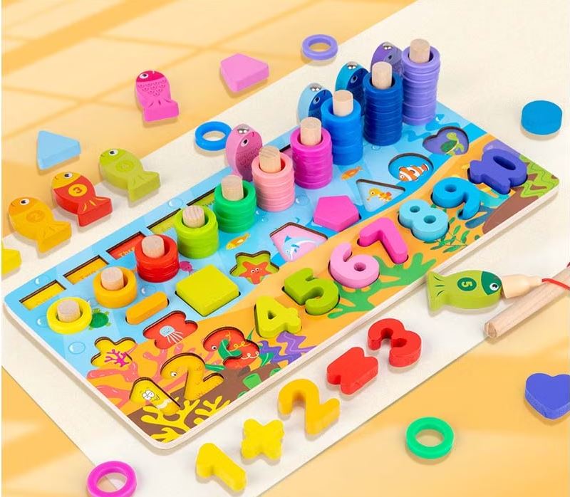 3DPuzzleCraft - 3D-Zahlenpuzzle aus Holz zum Sortieren von Montessori-Spielzeug