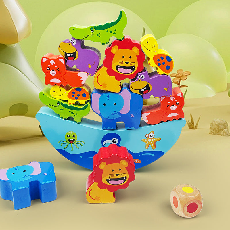 Stackimals – Holztierturmspiel für Kinder ab 3 Jahren – Fördert Gleichgewicht und Koordinationsfähigkeiten