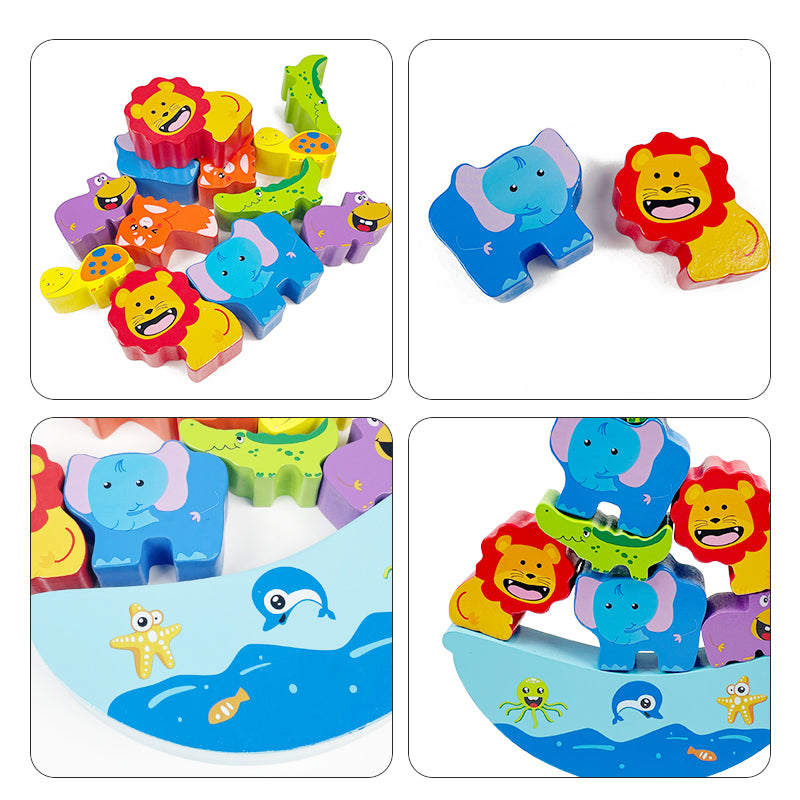 Stackimals – Holztierturmspiel für Kinder ab 3 Jahren – Fördert Gleichgewicht und Koordinationsfähigkeiten