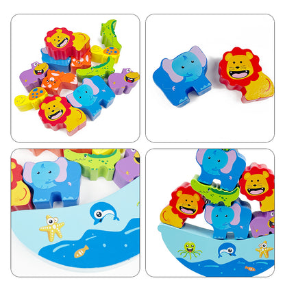 Stackimals – Holztierturmspiel für Kinder ab 3 Jahren – Fördert Gleichgewicht und Koordinationsfähigkeiten