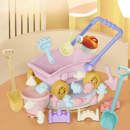 SandRoller Strandwagen Sandspielzeug-Set mit Eimer, Schaufel und Formen – Ab 3 Jahren