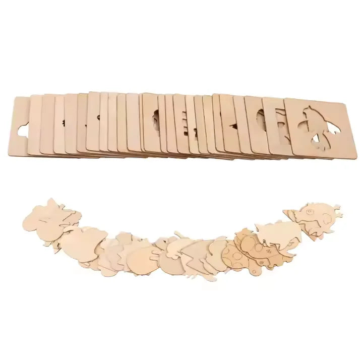 DrawEase™ - Holz-Zeichenschablonen-Set für Kinder