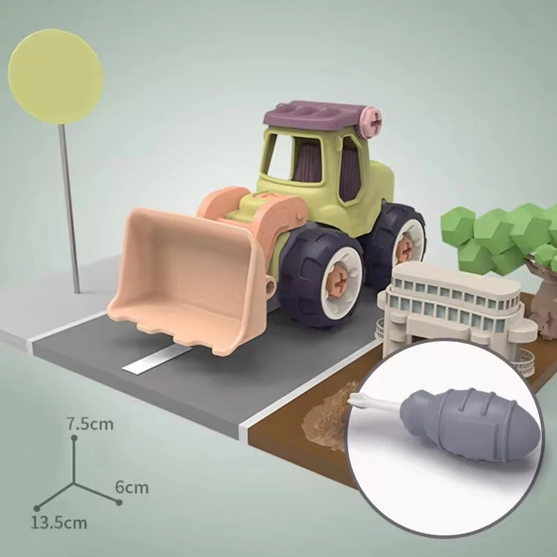 BuildCrew Mini-Ingenieurfahrzeug-Set mit Schaufel- und Lader-Spielzeug – Ab 3 Jahren