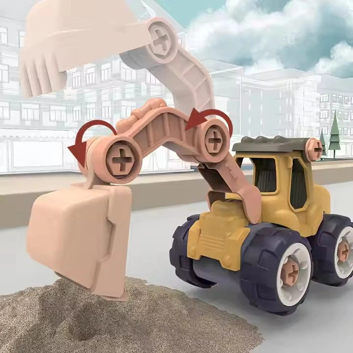 BuildCrew Mini-Ingenieurfahrzeug-Set mit Schaufel- und Lader-Spielzeug – Ab 3 Jahren