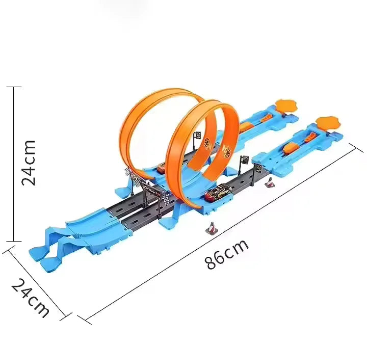 LoopRush™ - Zweibahniges, schwerkraftbetriebenes Rennset