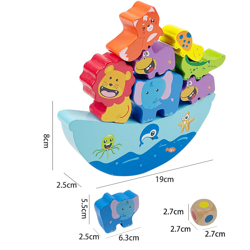 Stackimals – Holztierturmspiel für Kinder ab 3 Jahren – Fördert Gleichgewicht und Koordinationsfähigkeiten