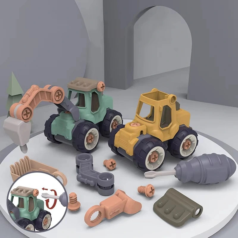 BuildCrew Mini-Ingenieurfahrzeug-Set mit Schaufel- und Lader-Spielzeug – Ab 3 Jahren