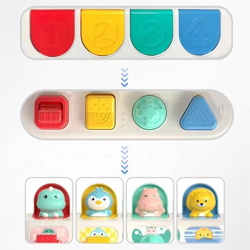 PopPress – Sensorik Drück & Pop Knopfbrett für Babys – Ab 6 Monaten