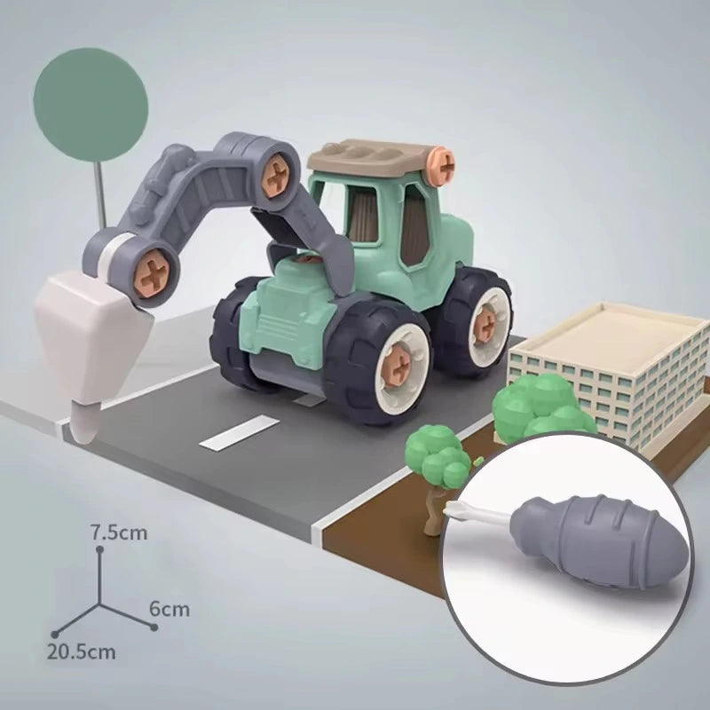 BuildCrew Mini-Ingenieurfahrzeug-Set mit Schaufel- und Lader-Spielzeug – Ab 3 Jahren