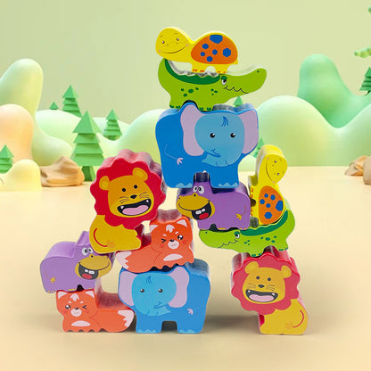 Stackimals – Holztierturmspiel für Kinder ab 3 Jahren – Fördert Gleichgewicht und Koordinationsfähigkeiten