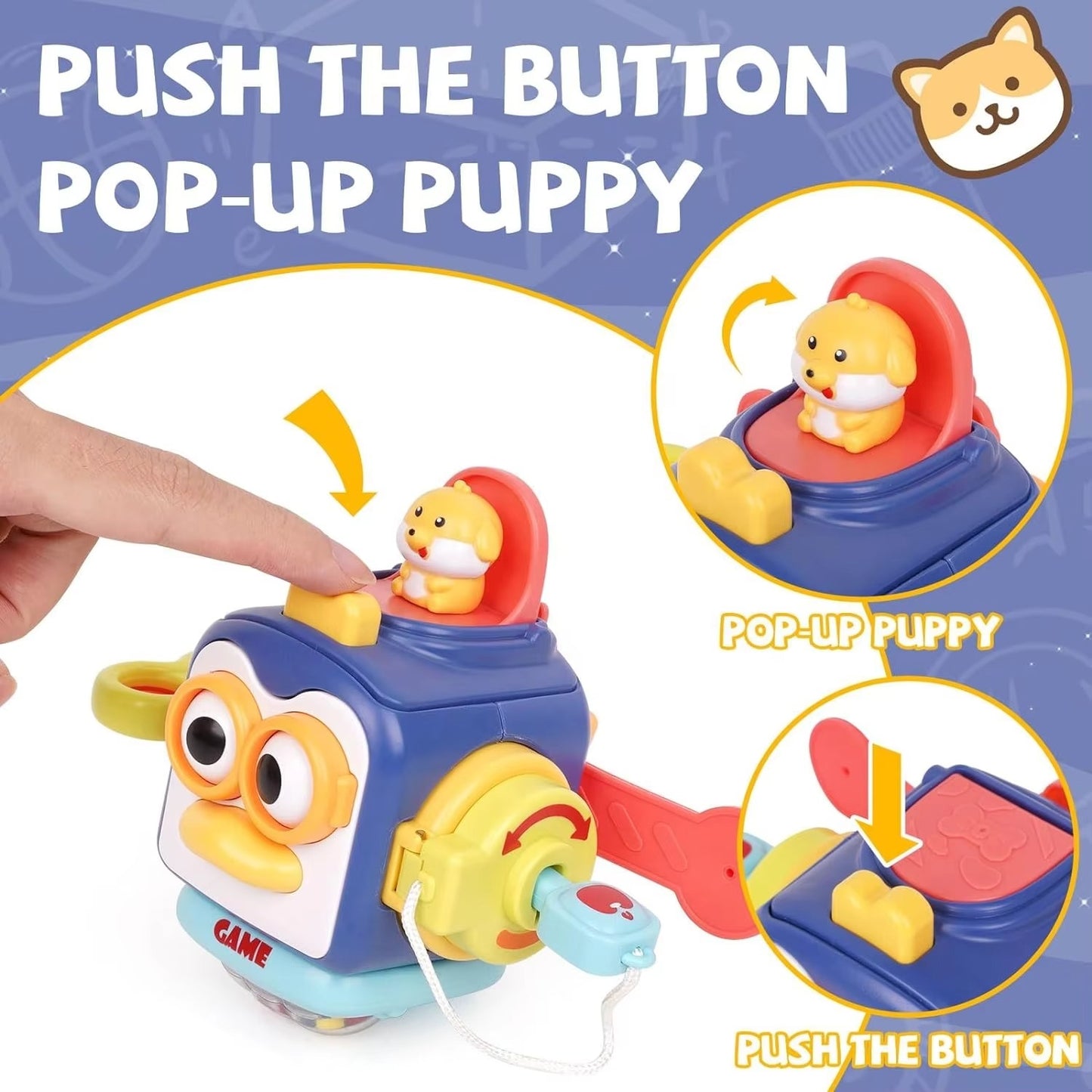 BusyBlock – Holz-Aktivitätswürfel für Kinder ab 12 Monaten – Entwickelt Feinmotorik & Ursache-Wirkung-Entdeckung