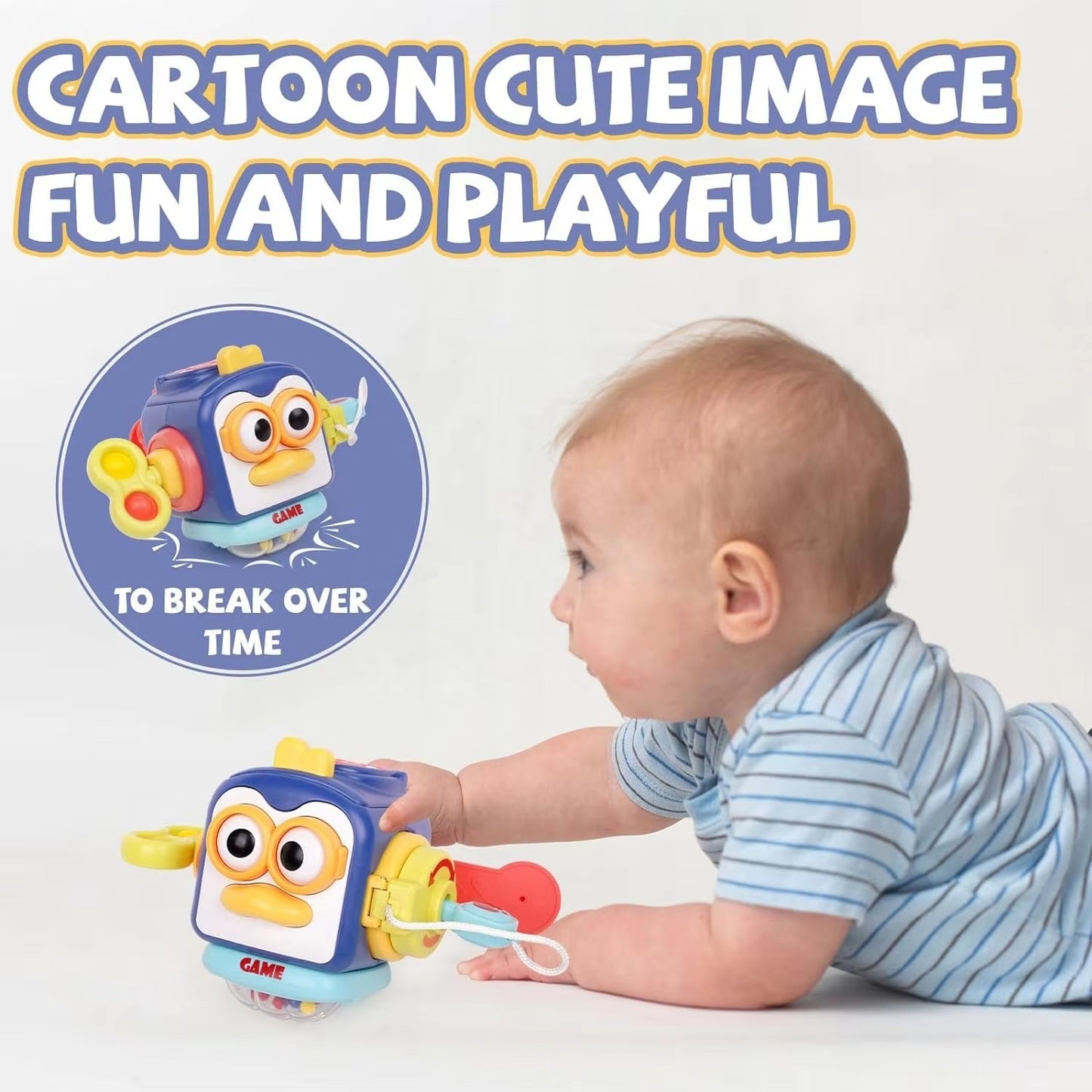 BusyBlock – Holz-Aktivitätswürfel für Kinder ab 12 Monaten – Entwickelt Feinmotorik & Ursache-Wirkung-Entdeckung