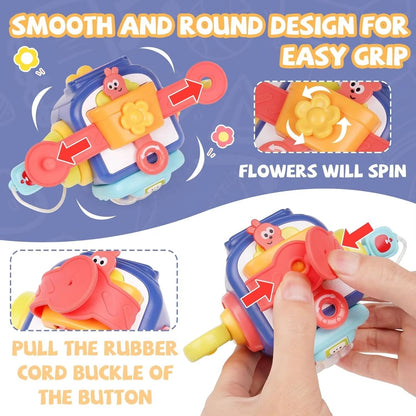 BusyBlock – Holz-Aktivitätswürfel für Kinder ab 12 Monaten – Entwickelt Feinmotorik & Ursache-Wirkung-Entdeckung