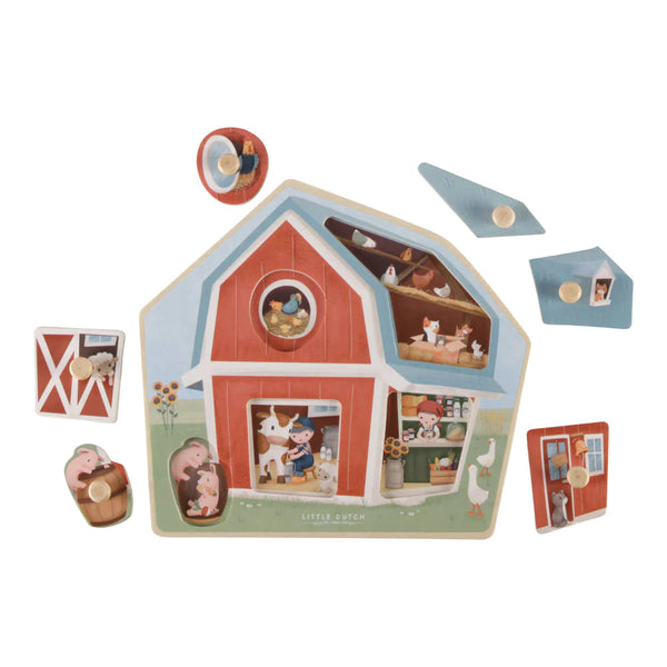 PuzzlePals – Holz-Bauernhof-Puzzle für Kinder ab 12 Monaten – Entwickelt Tiererkennung und motorische Fähigkeiten