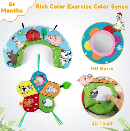 TummyTale Weiches Baby-Sinnesbuch mit Knisterseiten, Spiegel & Beißring-Ecken – Ab 0 Monaten+