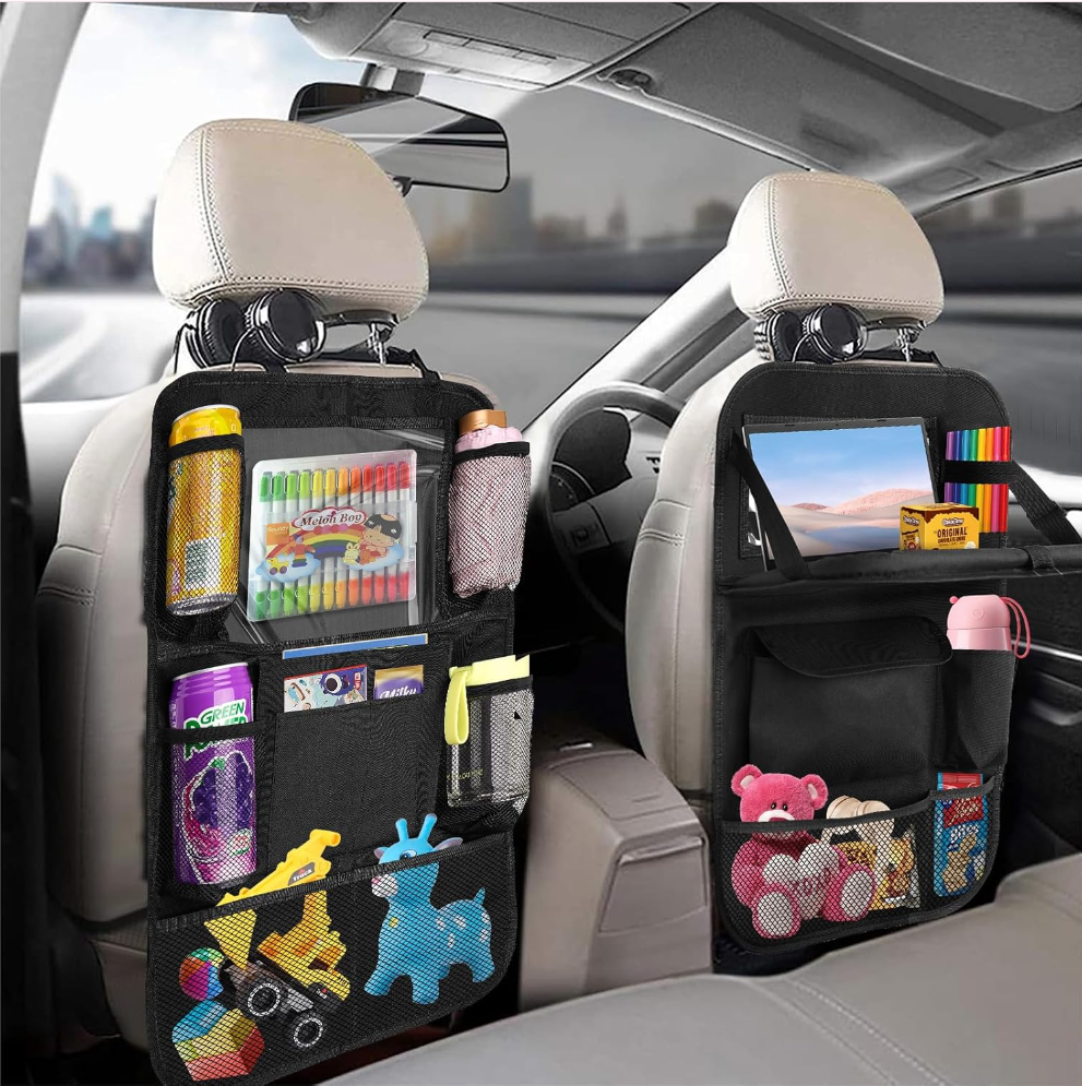RideTidy™ – Auto-Rücksitz-Organizer mit Tablethalter & Aufbewahrungstaschen – Ab 3 Jahren