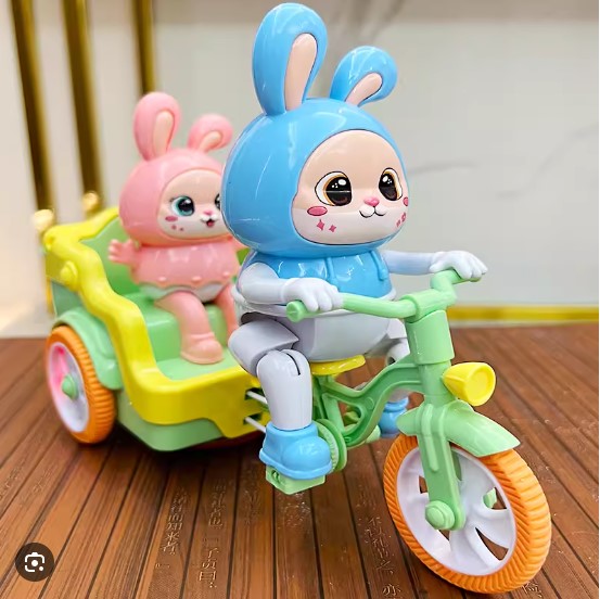 BunnyCruze Aufziehbares Hasenspielzeug-Set mit Rollaktion – Ab 3 Jahren