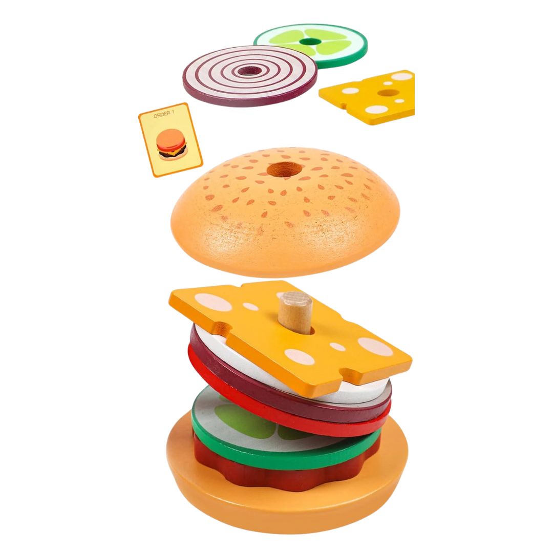 StackandSnack – Holz-Sandwich-Stapelspiel für Kinder ab 3 Jahren – Fördert Kreativität
