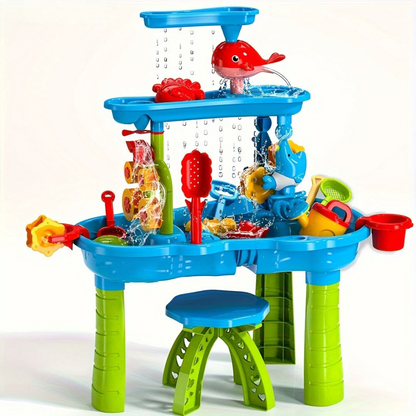 SplashTower - 3-stufiger Kinder Sand- und Wassertisch Spielzeug