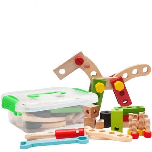 CraftietNest™ – Werkzeugkasten aus Holz für Kinder ab 3+ – Fördert Kreativität und Feinmotorik