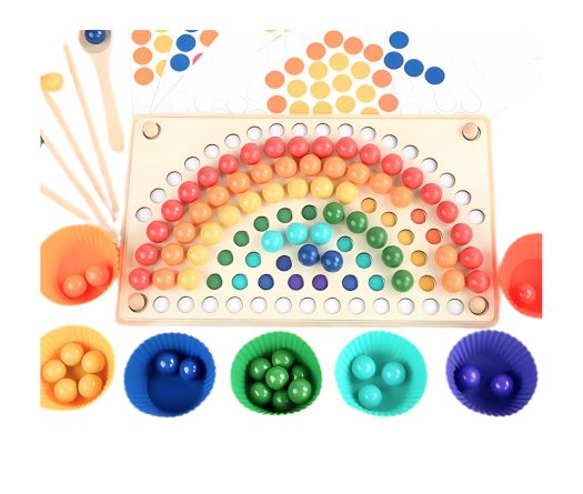 RainbowMatch – Holzfarben-Sortierspiel für Kinder ab 3 Jahren – Fördert Farbverständnis