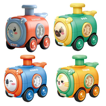 WhimsyWheels™ - Interaktives Tier-Zug-Spielzeug für Kinder ab 2 Jahren - Pfeifen, Wechseln & Erforschen