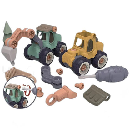 BuildCrew Mini-Ingenieurfahrzeug-Set mit Schaufel- und Lader-Spielzeug – Ab 3 Jahren