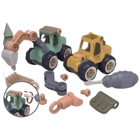 BuildCrew Mini-Ingenieurfahrzeug-Set mit Schaufel- und Lader-Spielzeug – Ab 3 Jahren