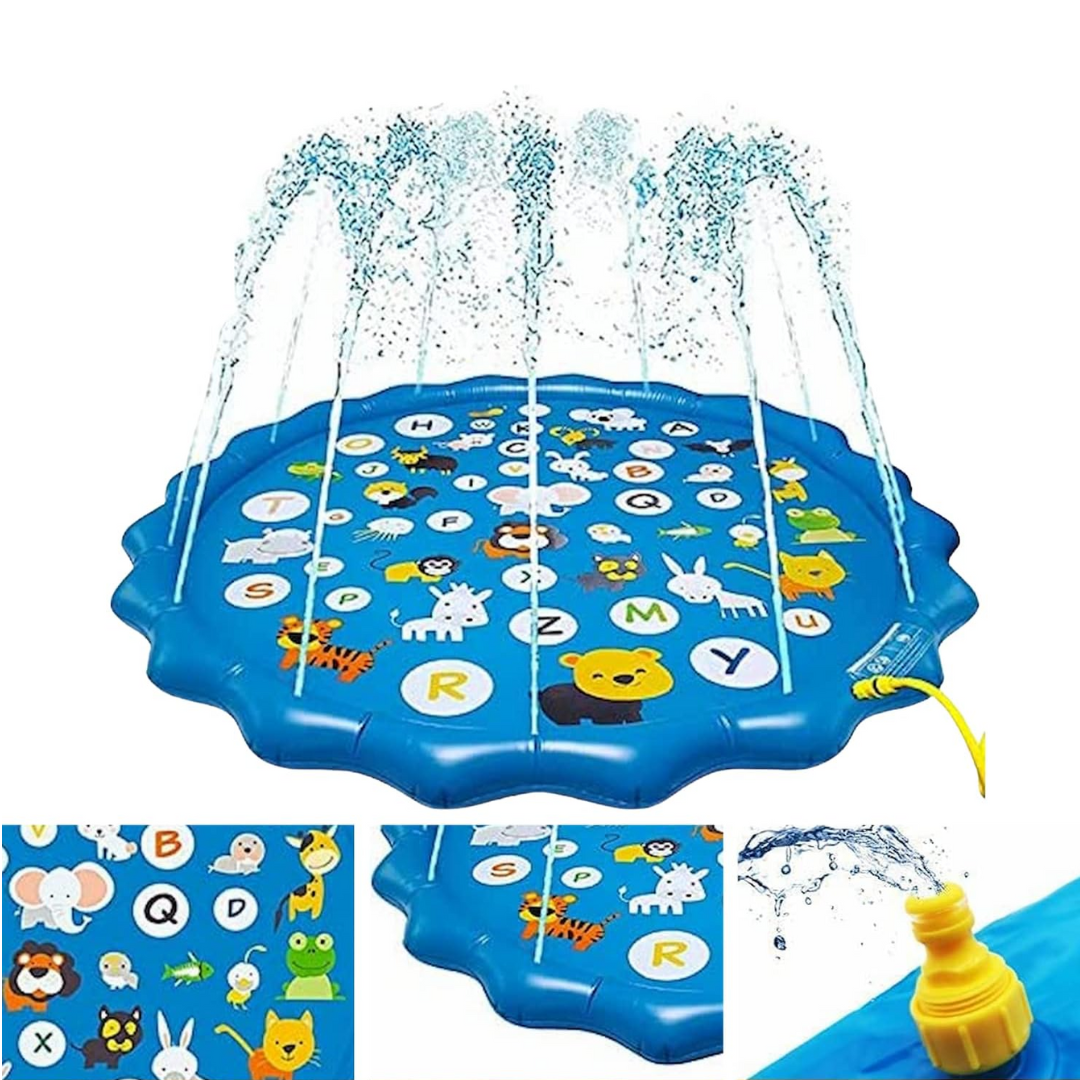 SplashPad - Wasserspritzmatte für den Garten - Anschluss an einen Schlauch - für Kinder ab 2 Jahren - 100 cm Durchmesser
