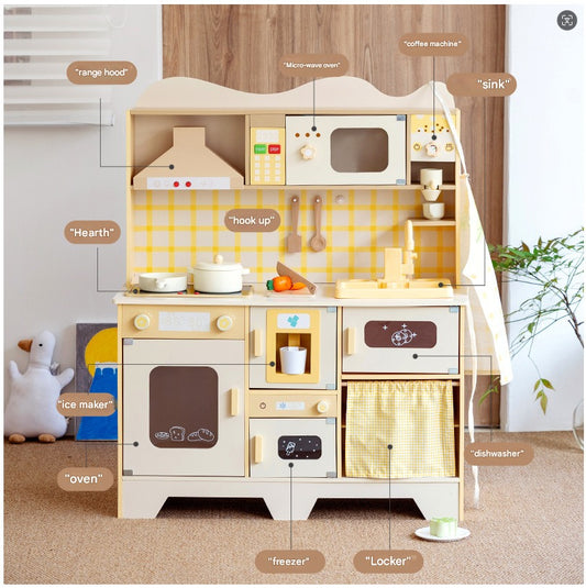 KitchenPlay - Tiny Land Wooden Play Kitchen Toy