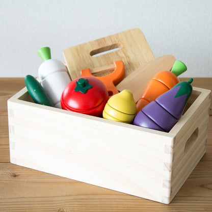 CuttiChop™ – Holzschneide-Gemüseset | Spielküche | Montessori | 2–6 Jahre