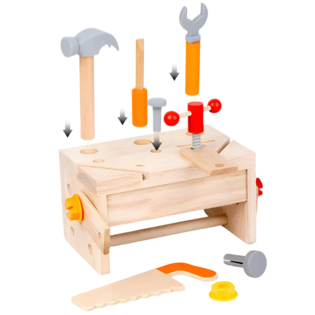 BuildBin – Holz Handwerker Werkzeugkasten | Kreatives Handwerker Spielen für Kinder ab 6 Jahren