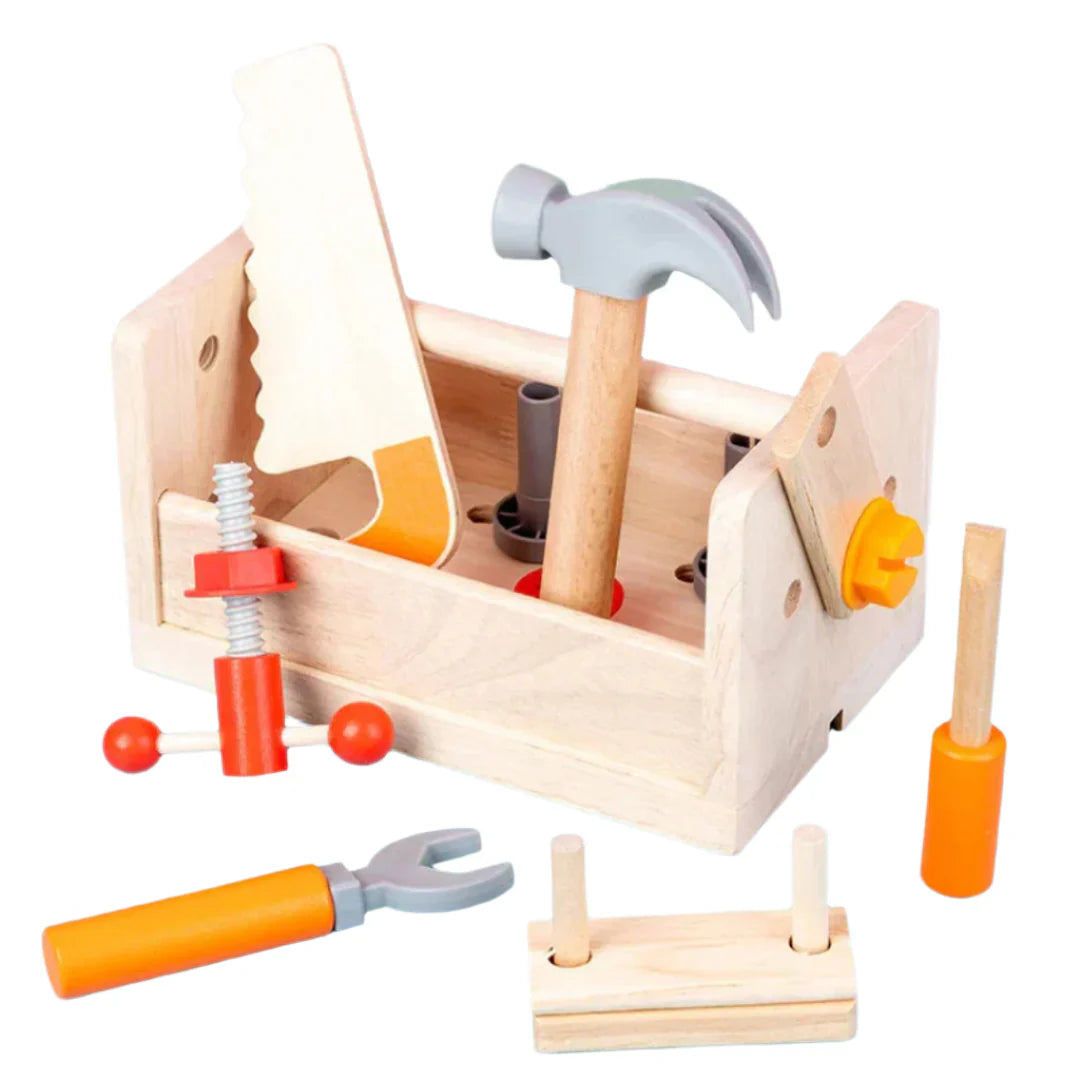 BuildBin – Holz Handwerker Werkzeugkasten | Kreatives Handwerker Spielen für Kinder ab 6 Jahren