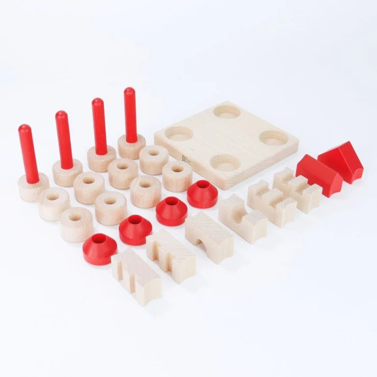 CastleStackle – Holzstapler für Kinder ab 3 Jahren – Fördert kreatives Denken & Feinmotorik-Präzision